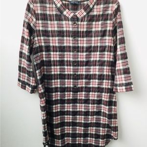 Gryphon plaid flannel tunic dress